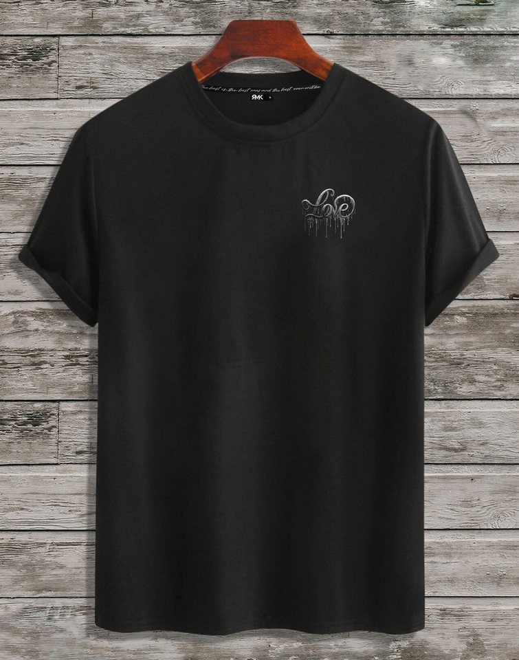 RMK T-Shirt Herren Shirt kurzarm Rundhals Basic Liebe mit Love" Print aus Baumwolle" von RMK