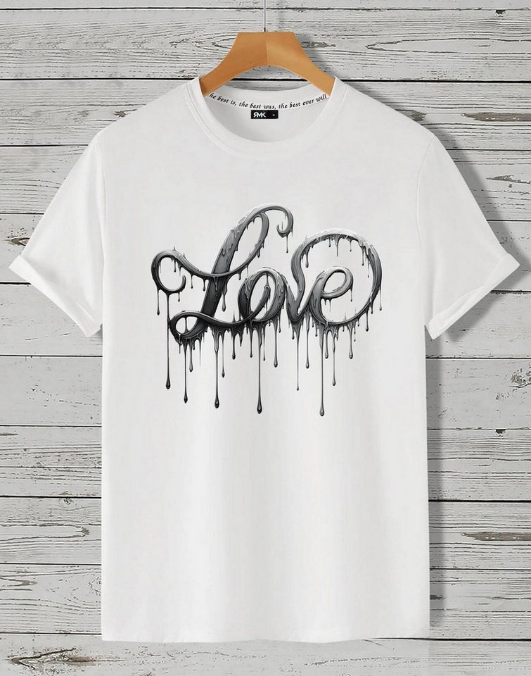 RMK T-Shirt Herren Shirt kurzarm Rundhals Basic Liebe mit Love" Print aus Baumwolle" von RMK