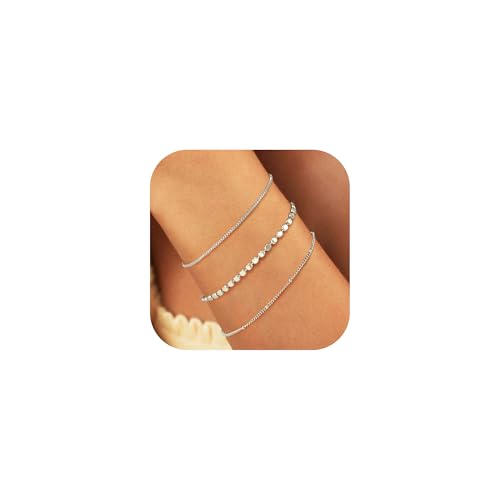 RMMD Armband Damen - 3 Stück Armband Damen Silber Armkette Mädchen Wasserfester Schmuck Silber Armbänder Set Silberschmuck Geschenke für Frauen Mädchen RMMD Armband Damen - 3 Stück Armband Damen Silber Armkette Mädchen Wasserfester Schmuck Silber Armbänder Set Silberschmuck Geschenke für Frauen Mädchen von RMMD