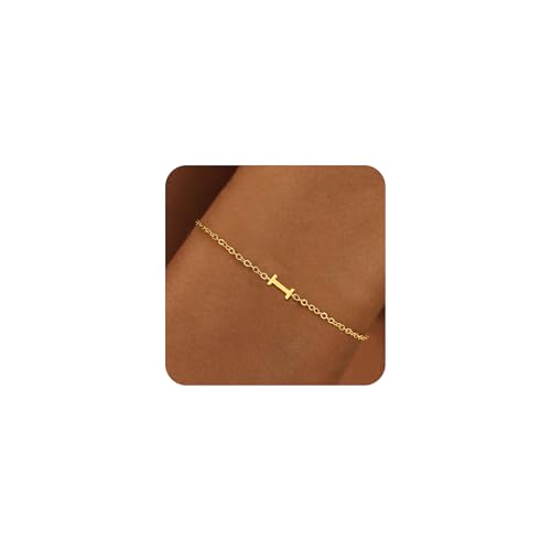 RMMD Armband Damen Gold - 18K Gold Armband mit Buchstaben I Armband Personalisiert Armband Geschenk Armband mit Namen Damen Geburtstagsgeschenk für Frauen Teenager Mädchen Damen von RMMD
