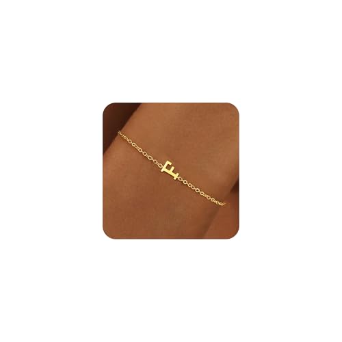 RMMD Armband Damen Gold - 18K Gold Vergoldete Armband Buchstaben Armband Damen Gold F Armband Damen Armband Personalisiertes Namensarmband Damen Modeschmuck für Mädchen Geschenke von RMMD