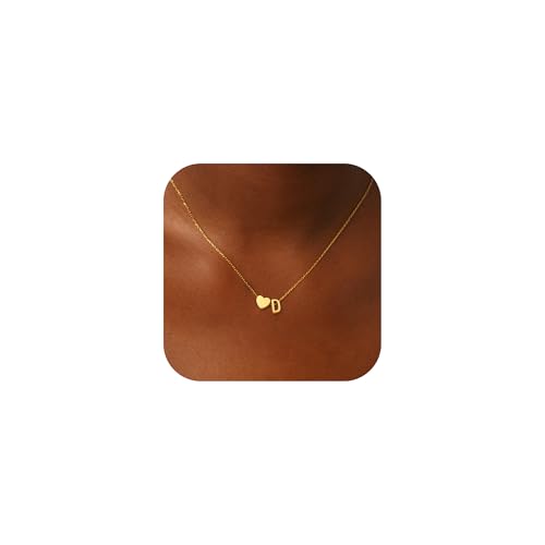 RMMD Buchstaben Kette Gold Damen - Herzkette Damen Initiale D Halskette Namenskette Kette mit Buchstaben Schmuck Gold Personalisierte Geschenke für Frauen Mädchen Freundin RMMD Buchstaben Kette Gold Damen - Herzkette Damen Initiale D Halskette Namenskette Kette mit Buchstaben Schmuck Gold Personalisierte Geschenke für Frauen Mädchen Freundin von RMMD