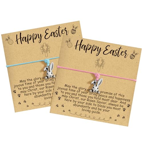 RMMD Ostern Geschenke Kinder - Ostergeschenke Kinder 10 Jahre 2PCS Armband mit Kaninchen Ostergeschenke Ostern Kaninchen Armbänder Ostern Geschenke für Kinder Mädchen von RMMD