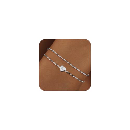 RMMD Silber Armband Damen - Herz Armband mit Buchstaben K Initiale Armbänder Silber Buchstaben Armbänder Damen Valentinstag Geschenke für Frauen Mädchen Freundin Mama RMMD Silber Armband Damen - Herz Armband mit Buchstaben K Initiale Armbänder Silber Buchstaben Armbänder Damen Valentinstag Geschenke für Frauen Mädchen Freundin Mama von RMMD