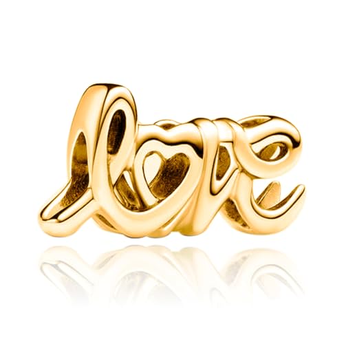 RMMY 925 Sterling Silber Damenarmbänder Halskette „Buchstabe LOVE“ Damenarmband mit Herzanhänger und Zirkonia von RMMY