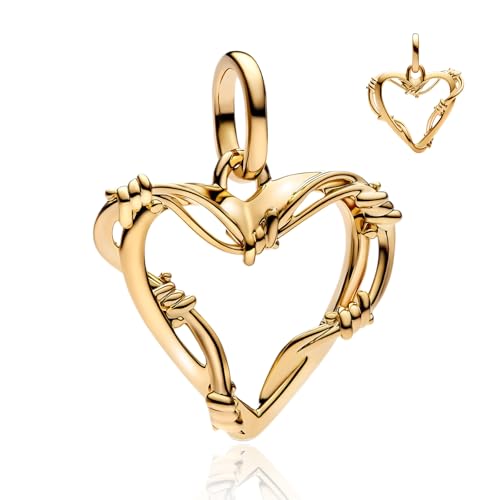 RMMY 925 Sterling Silber Damenarmbänder: Halskette mit verschlungener Herzmedaille, Damenarmband mit Charm zum Muttertag mit Zirkonia von RMMY