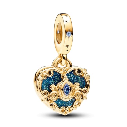 RMMY 925 Sterling Silber Perlen Gold eingelegt mit Edelsteinen Anhänger Charm für Armband Halskette Weihnachten Muttertag Schmuck für Frauen mit Zirkonia von RMMY