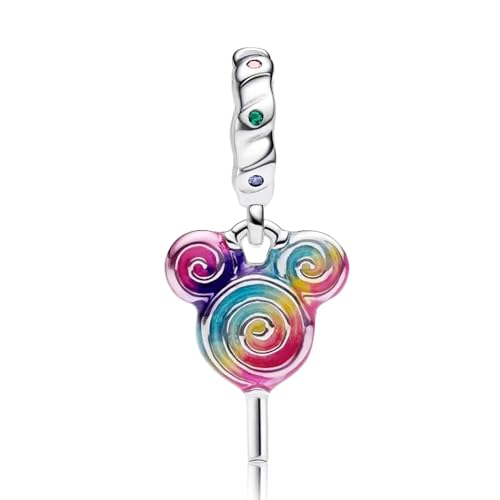 RMMY 925 Sterling Silber Perlen Regenbogen Lollipop Anhänger Charm für Armband Halskette Weihnachten Muttertag Schmuck für Frauen mit Zirkonia von RMMY