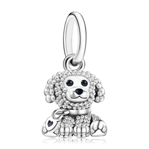 RMMY Charm Anhänger Cute Puppy 925 Sterling Silver Pendant Dangle Beads für Europäische Armbänder und Halsketten Chriatmas Birthday Jewelry Gifts for Women von RMMY