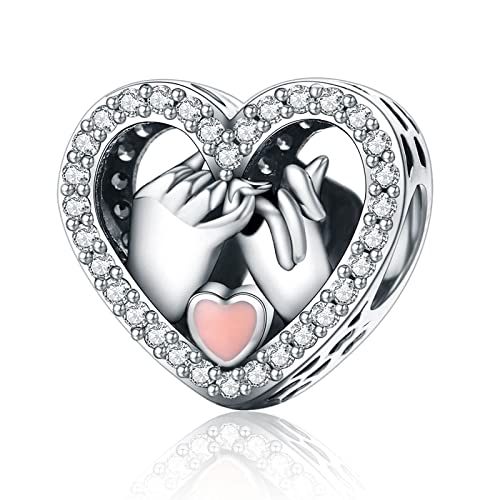 RMMY Charm Anhänger Love Heart Beads for Woman 925 Sterling Silver Pendant Dangle Beads für Europäische Armbänder und Halsketten,Chriatmas Birthday Jewelry Gifts for Women & Girls von RMMY