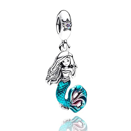 RMMY Charm Anhänger S925 Sterling Silber Mermaid Bracelet Bead für Europäische Armbänder Halskette Mother's Day Schmuck Geschenk Christmas für Damen Herren von RMMY