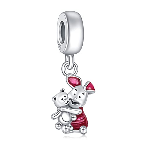 RMMY Charm Anhänger Small Bear Piglet Dangle CharmAnhänger 925 Sterling Silver Pendant Dangle Beads für Europäische Armbänder und Halsketten,Chriatmas Birthday Jewelry Gifts for Women & Girls von RMMY