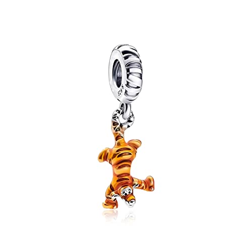 RMMY Charm Anhänger Tigger Dangle CharmAnhänger 925 Sterling Silver Pendant Dangle Beads für Europäische Armbänder und Halsketten,Chriatmas Birthday Jewelry Gifts for Women & Girls von RMMY