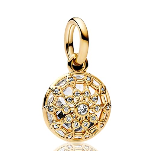 RMMY Charm-Anhänger aus 925er Sterlingsilber für Damenarmbänder, Gold, Hohlkreis, 5A Zirkonia, Charms für Damen von RMMY