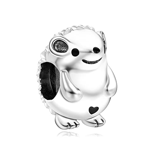 RMMY Charm Cute Hedgehog Anhänger für Armband Halskette Muttertag Geschenk für Frauen 925 Sterling Silber Beads with Zirkonia Schmuck von RMMY