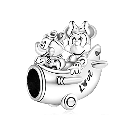 RMMY Charm Mouse Airplane Anhänger für Armband Halskette Muttertag Geschenk für Frauen,925 Sterling Silber Beads with Zirkonia Schmuck von RMMY