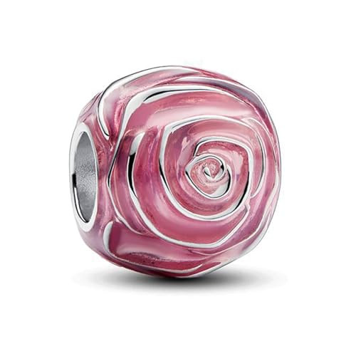 RMMY Charm Pink Rose in Bloom Charm Anhänger für Armband Halskette Muttertag Geschenk für Frauen 925 Sterling Silber Beads with Zirkonia Schmuck RMMY Charm Pink Rose in Bloom Charm Anhänger für Armband Halskette Muttertag Geschenk für Frauen 925 Sterling Silber Beads with Zirkonia Schmuck von RMMY
