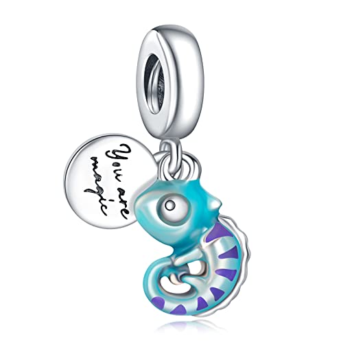 RMMY Color-changing Chameleon Dangle Charm Anhänger für Armband Halskette Muttertag Geschenk für Frauen,925 Sterling Silber Beads with Zirkonia Schmuck von RMMY