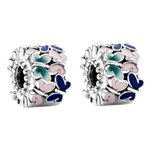 RMMY Colorful Butterfly Clip Stopper Charms 2pcs Anhänger für Armband Halskette Muttertag Geschenk für Frauen,925 Sterling Silber Beads with Zirkonia Schmuck von RMMY