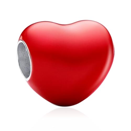 RMMY Colour-changing Red Heart Charm Anhänger für Armband Halskette Muttertag Geschenk für Frauen,925 Sterling Silber Beads with Zirkonia Schmuck von RMMY