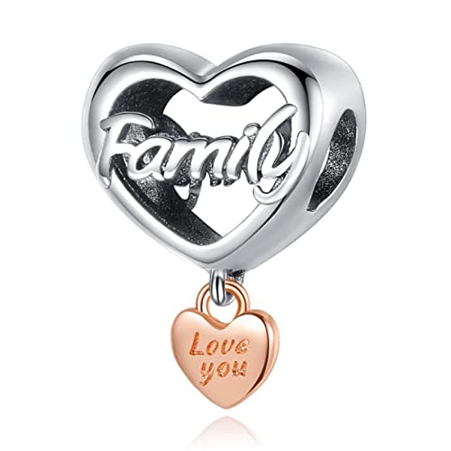 RMMY Love Familie Charm Anhänger 925 Sterling Silber Charm Bead für Armband Damen Schmuck Perfektes Birthday Muttertagsgeschenk von RMMY