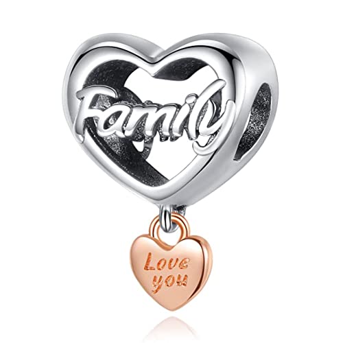 RMMY Charm Love Familie Charm Anhänger 925 Sterling Silber Charm Bead für Armband Damen Schmuck Perfektes Birthday Muttertagsgeschenk von RMMY