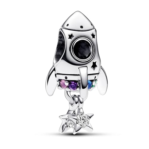 Space Love Rocket Charm Anhänger für Armband Halskette Muttertag Geschenk für Frauen,925 Sterling Silber Beads with Zirkonia Schmuck von RMMY