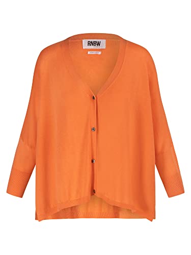 RNBW Damen Oversized Cardigan Strickjacke, Orange, XS EU von RNBW