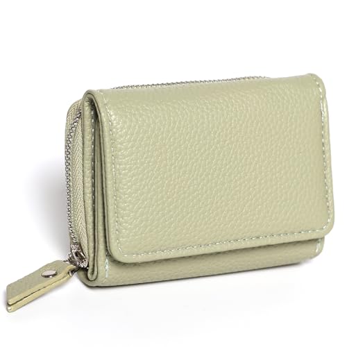 RNIEGA Damen kleine Geldbörse, Damen Mini Geldbörse, Trifold kleine Geldbörse mit 6 Kreditkartenfächern auf der Innenseite von RNIEGA