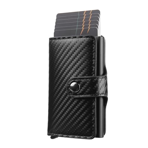 RNIEGA Geldbörse Herren, Geldbeutel Herren mit RFID-Blockierung, Kartenhalter Slim Wallet Pop Up Card mit Reißverschluss Münzfach, Kartenetui Kreditkartenetui mit Banknotenfach von RNIEGA