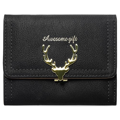 RNIEGA Damen Geldbörse, Klein, PU-Leder, Trifold, 10 Kartenfächer, Schwarz, Modern, Erwachsene, Damen, Kunstleder, Brieftasche, Wallet RNIEGA Damen Geldbörse, Klein, PU-Leder, Trifold, 10 Kartenfächer, Schwarz, Modern, Erwachsene, Damen, Kunstleder, Brieftasche, Wallet von RNIEGA