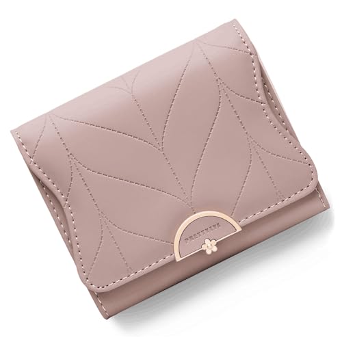 RNIEGA Kleine Damen-Geldbörse aus Leder, RFID-blockierend, Kartenhalter, niedliche Geldbörse für Damen mit Münzfach mit Reißverschluss, Sojabohnensand von RNIEGA