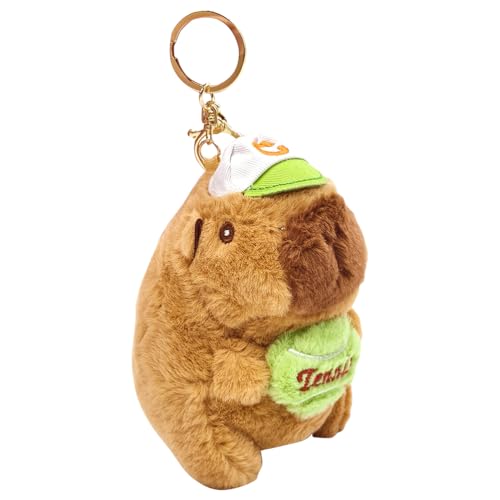 RNNHDYT Capybara Plüsch Spielzeug mit Schlüsselanhänger Weich Plüsch Schlüsselanhänger Nette Capybara Anhänger Plüs-ch Spielzeug Geschenke für Kinder Erwachsene von RNNHDYT