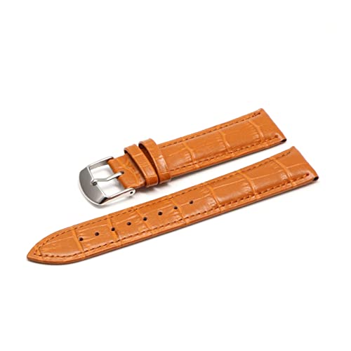 RNNYWDRQ 12 14 16 18 19 20 21 22 24 mm Lederband Luxus-Uhrenarmband Gürtel Armbanduhren Damenband Rot Schwarz Weiß (Farbe: Pink RG, Größe: 22 mm) von RNNYWDRQ