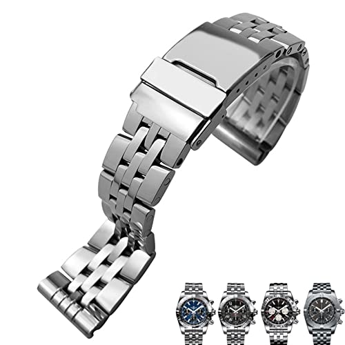 RNNYWDRQ 20 mm 22 mm 24 mm silberne Edelstahl Uhrengurt Metall Uhrenbänder für Breitling Premier Avenger Super Ocean Handgelenk Armbänder RNNYWDRQ 20 mm 22 mm 24 mm silberne Edelstahl Uhrengurt Metall Uhrenbänder für Breitling Premier Avenger Super Ocean Handgelenk Armbänder von RNNYWDRQ
