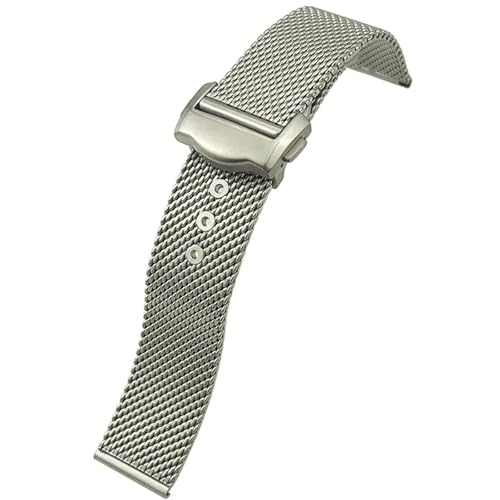 RNNYWDRQ 20mm 316L Edelstahl Uhrenband für Pagani Tissot Omega Seamaster 300 Uhr Wachgurt gewebte Metallarmbänder von RNNYWDRQ