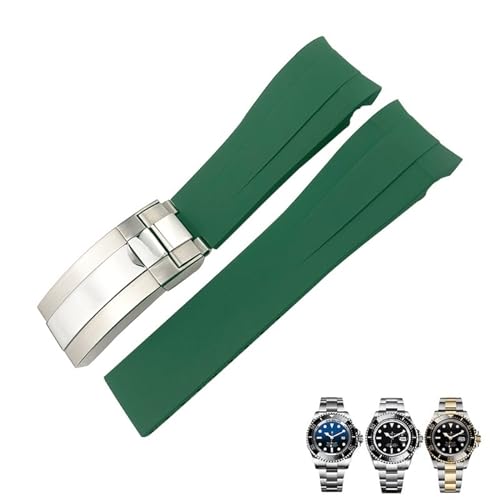 RNNYWDRQ 21mm Silicon Gummi-Uhren-Band-Ersatz für die Rolle Rolex Deepsea Sea-Dweller 126660 Blau schwarzer Diving Sportgurt kostenlose Werkzeuge von RNNYWDRQ