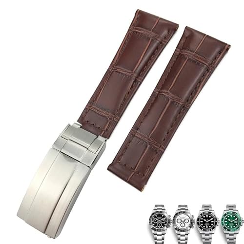 RNNYWDRQ Echtes Leder Uhrenband 20 mm für Rolex Yatch Master U -Boot Daytona Schwarzes Grün Alligator Muster Uhrengurt von RNNYWDRQ