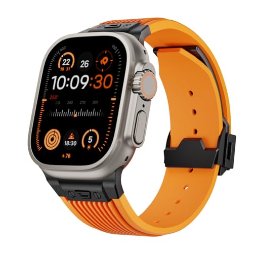 RNNYWDRQ Für den Apfel -Uhren -Band Ultra 2 49 mm 46 mm 45 mm 44 mm Gummi -Gurt Serie 10 9 8 7 6 5 4 3 2 1 SE mit Metallanschluss von RNNYWDRQ