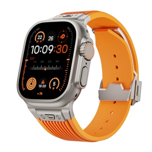 RNNYWDRQ Für den Apfel -Uhren -Band Ultra 2 49 mm 46 mm 45 mm 44 mm Gummi -Gurt Serie 10 9 8 7 6 5 4 3 2 1 SE mit Metallanschluss von RNNYWDRQ