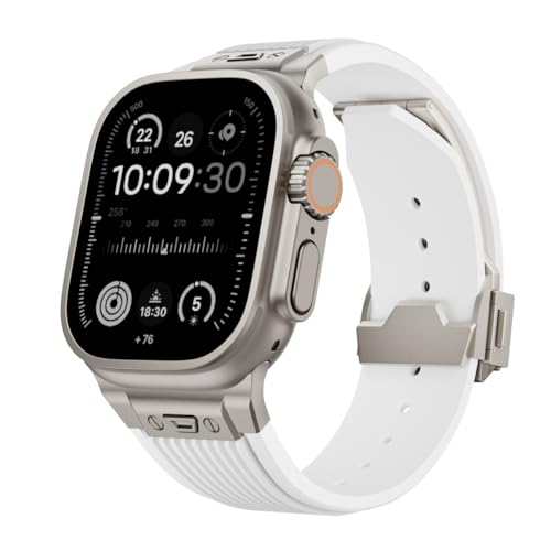 RNNYWDRQ Für den Apfel -Uhren -Band Ultra 2 49 mm 46 mm 45 mm 44 mm Gummi -Gurt Serie 10 9 8 7 6 5 4 3 2 1 SE mit Metallanschluss von RNNYWDRQ