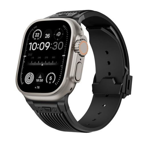 RNNYWDRQ Für den Apfel -Uhren -Band Ultra 2 49 mm 46 mm 45 mm 44 mm Gummi -Gurt Serie 10 9 8 7 6 5 4 3 2 1 SE mit Metallanschluss von RNNYWDRQ
