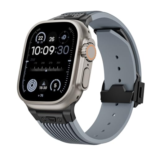 RNNYWDRQ Für den Apfel -Uhren -Band Ultra 2 49 mm 46 mm 45 mm 44 mm Gummi -Gurt Serie 10 9 8 7 6 5 4 3 2 1 SE mit Metallanschluss von RNNYWDRQ