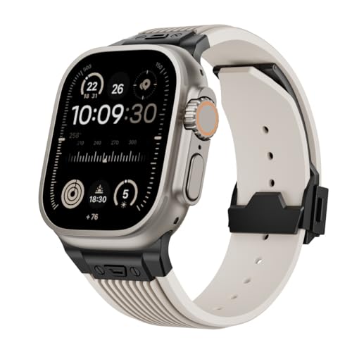 RNNYWDRQ Für den Apfel -Uhren -Band Ultra 2 49 mm 46 mm 45 mm 44 mm Gummi -Gurt Serie 10 9 8 7 6 5 4 3 2 1 SE mit Metallanschluss von RNNYWDRQ