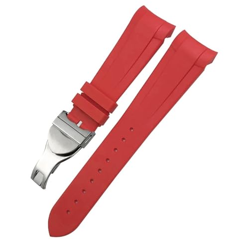 RNNYWDRQ Gebogenes Ende Gummi -Uhrband 22 mm 20 mm 20 mm für Tudor Black Bay 41 mm Pelagos 42 mm 1958 Blaues Sportuhrgurt von RNNYWDRQ