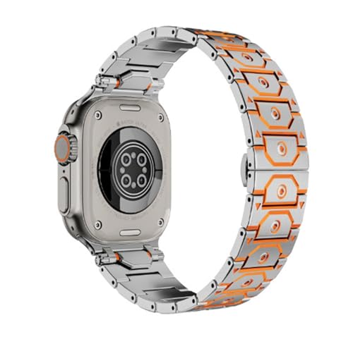RNNYWDRQ Titan Edelstahl -Metallstahl -Uhrenbandbänder für Apfelschachtband Ultra 2 49 mm 46 mm 45 mm 44 mm Gurt Serie 10 9 8 7 6 5 4 3 2 1 SE mit Metallanschluss von RNNYWDRQ