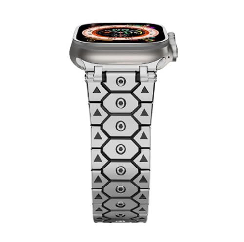RNNYWDRQ Titan Edelstahl -Metallstahl -Uhrenbandbänder für Apfelschachtband Ultra 2 49 mm 46 mm 45 mm 44 mm Gurt Serie 10 9 8 7 6 5 4 3 2 1 SE mit Metallanschluss von RNNYWDRQ