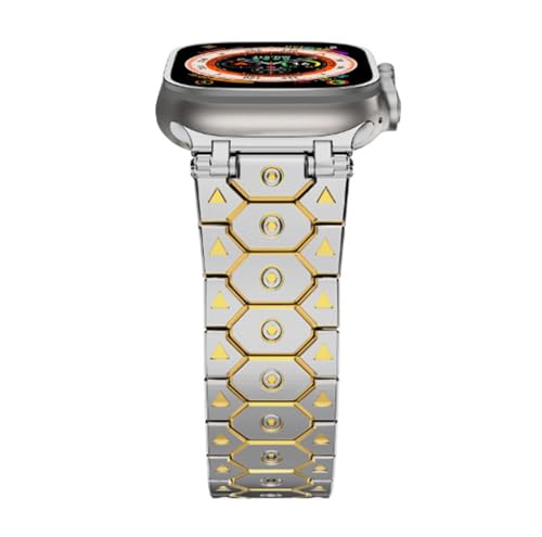 RNNYWDRQ Titan Edelstahl -Metallstahl -Uhrenbandbänder für Apfelschachtband Ultra 2 49 mm 46 mm 45 mm 44 mm Gurt Serie 10 9 8 7 6 5 4 3 2 1 SE mit Metallanschluss von RNNYWDRQ