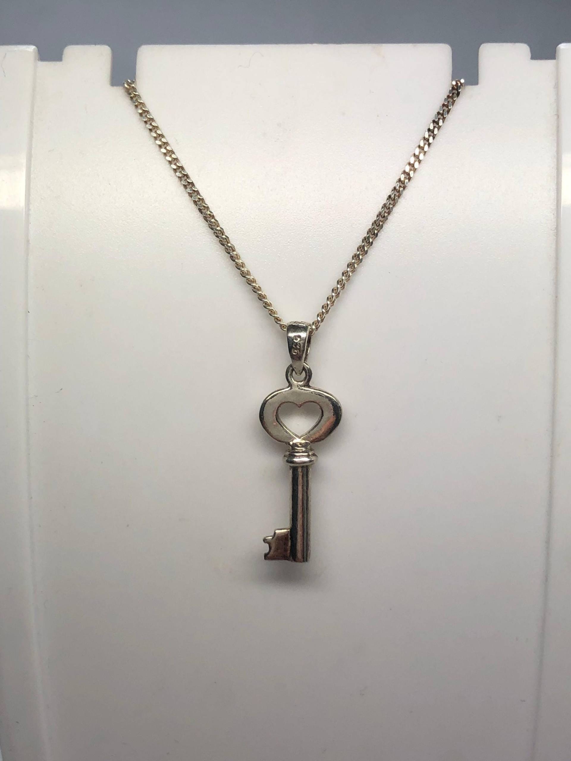 925 Silber Schlüssel-Halskette - Filigrane Panzerkette, Symbol Für Freiheit & Stil, Geschenk Damen Weihnachtsgeschenk Schlüssel von RNOnlineShop