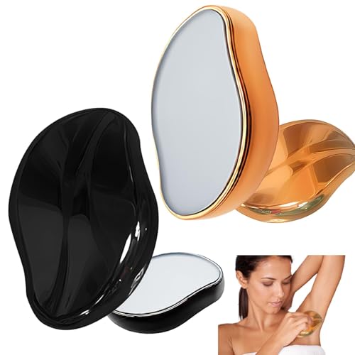 2 Stück Kristall Haarentferner, Rasierstein Haarentfernung, Crystal Haarentferner für Damen und Herren Haarentfernungsgerät Schmerzloser Epilierer Werkzeug Benötigen Weder Batterien Noch Strom von RNXSIB